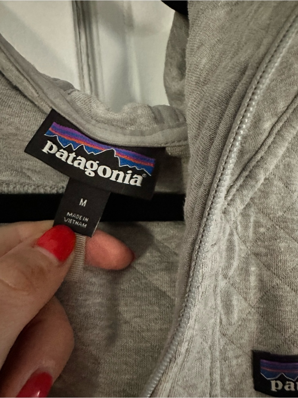 Patagonia Light Gray Quilted Full-Zip Hoodie - Picture 6 of 7